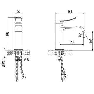 Смеситель для раковины Azario ABILITY AZ-VQR168331С